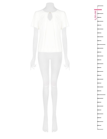 Blouse opaque en satin fluide avec étiquette logo et découpe en goutte d'eau Rinascimento