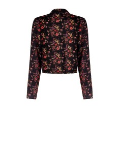 Korte blouse van licht gekreukt satijn met striklinten van Rinascimento 2