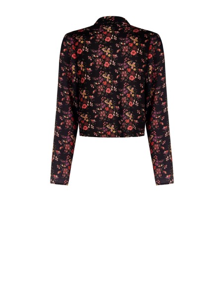 Chemise courte en satin légèrement froncé avec lacets Rinascimento