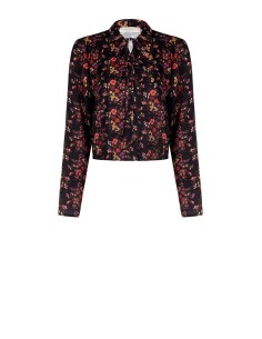 Korte blouse van licht gekreukt satijn met striklinten van Rinascimento