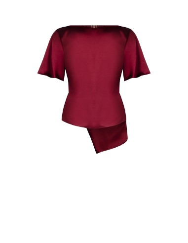 Satijnen blouse met rimpeldetail aan één zijkant Rinascimento