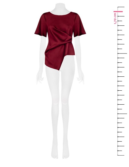 Satijnen blouse met rimpeldetail aan één zijkant Rinascimento