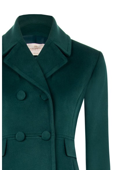 Rinascimento Manteau plissé en velours à double boutonnage