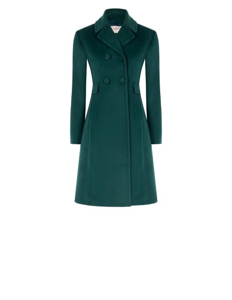Rinascimento Manteau plissé en velours à double boutonnage