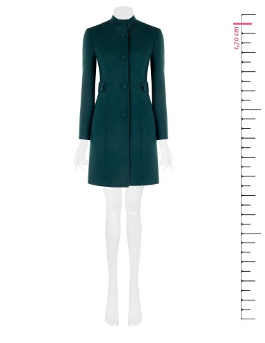 Manteau long plissé en laine Rinascimento
