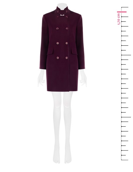 Rinascimento - Manteau moyen à double boutonnage et col montant