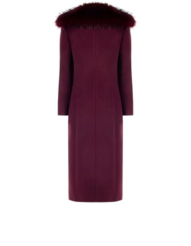 Rinascimento Manteau long plié à col en fourrure synthétique amovible