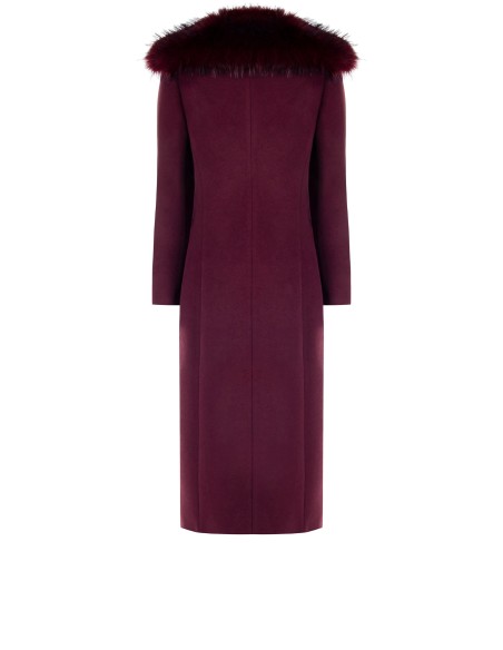 Rinascimento Manteau long plié à col en fourrure synthétique amovible