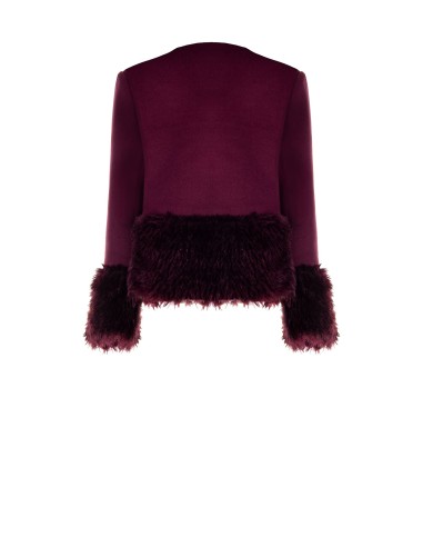 Manteau court avec ourlets et poignets en fourrure synthétique Rinascimento