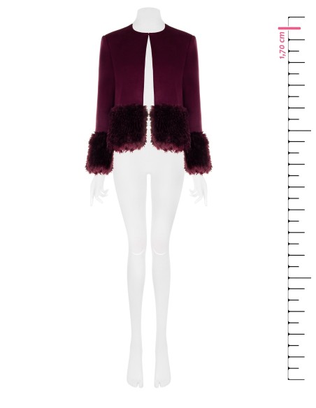 Manteau court avec ourlets et poignets en fourrure synthétique Rinascimento