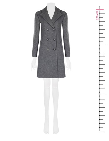 Rinascimento Manteau moyen plissé à double boutonnage