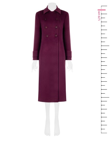 Manteau long croisé en velours avec boutons ton sur ton Rinascimento