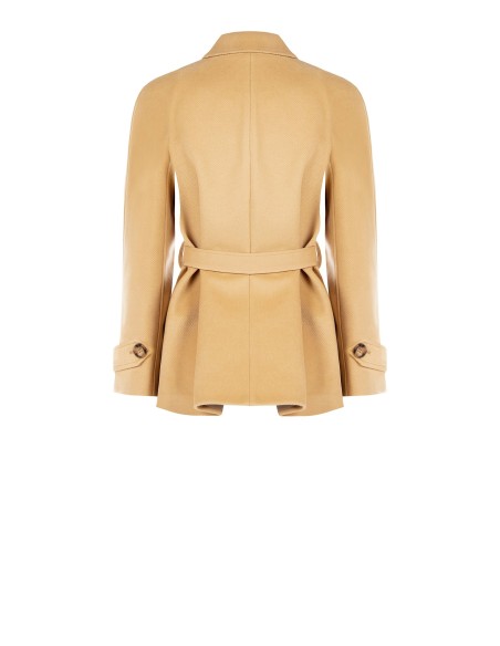 Manteau court en velours à double boutonnage avec ceinture assortie Rinascimento