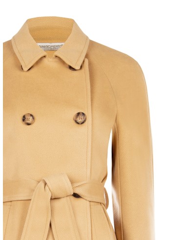 Manteau court en velours à double boutonnage avec ceinture assortie Rinascimento