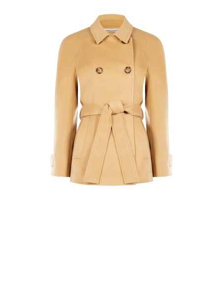 Manteau court en velours à double boutonnage avec ceinture assortie Rinascimento