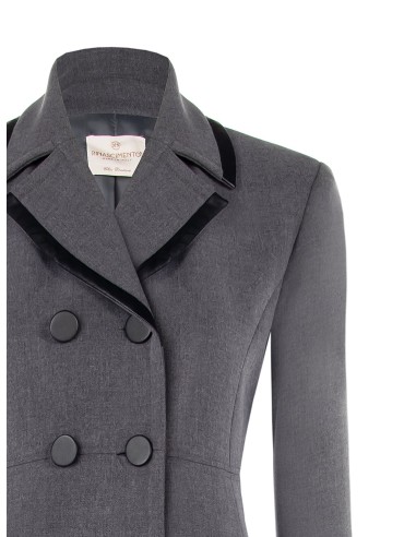 Manteau long cintré à revers et boutons en similicuir Rinascimento