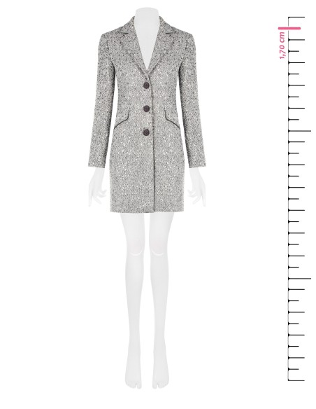 Manteau mi-long à chevrons avec paillettes Rinascimento