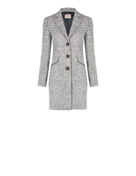 Manteau mi-long à chevrons avec paillettes Rinascimento