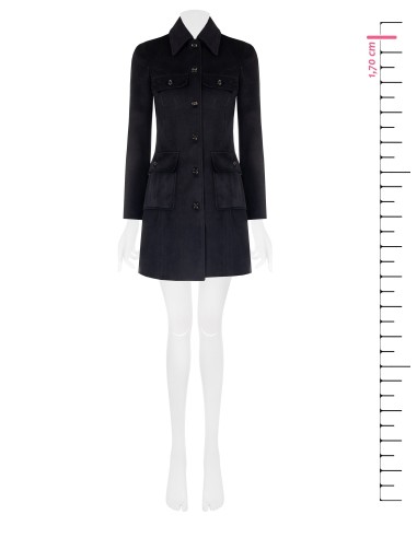 Manteau mi-long en velours avec maxi poches extérieures Rinascimento