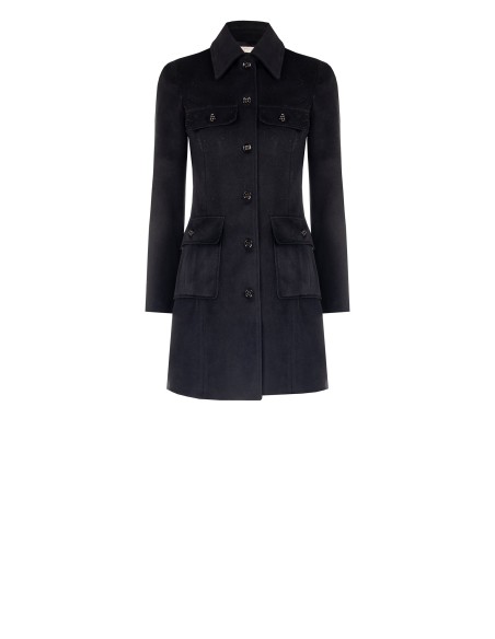 Manteau mi-long en velours avec maxi poches extérieures Rinascimento