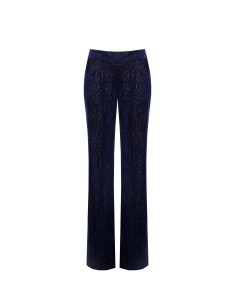 Pantalon palazzo en velours avec finition pailletée et fermeture éclair latérale Rinascimento 2