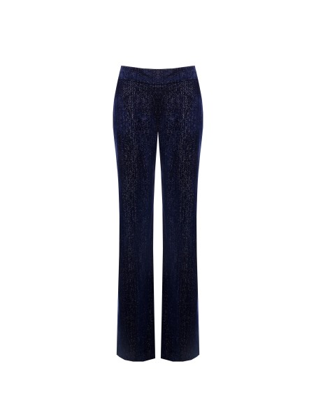 Palazzo-broek van fluweel met glitterafwerking en rits aan de zijkant Rinascimento