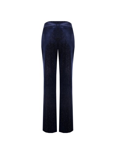 Pantalon palazzo en velours avec finition pailletée et fermeture éclair latérale Rinascimento