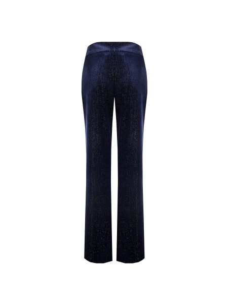 Pantalon palazzo en velours avec finition pailletée et fermeture éclair latérale Rinascimento