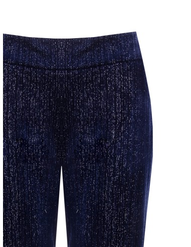Pantalon palazzo en velours avec finition pailletée et fermeture éclair latérale Rinascimento