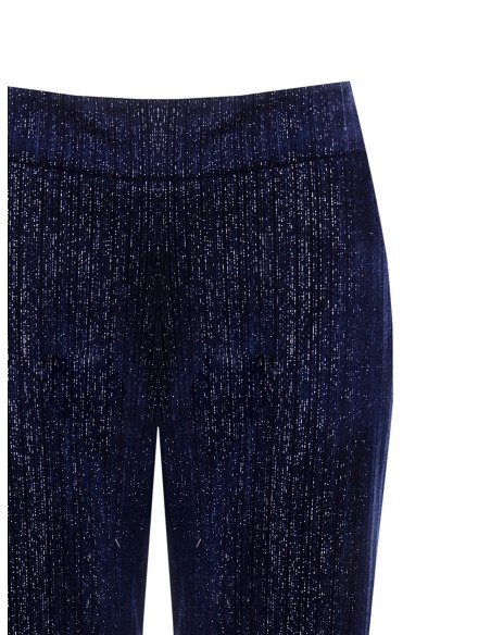 Palazzo-broek van fluweel met glitterafwerking en rits aan de zijkant Rinascimento