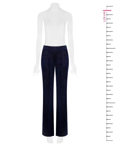 Pantalon palazzo en velours avec finition pailletée et fermeture éclair latérale Rinascimento