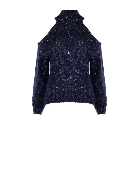 Pull pailleté avec épaules découpées Rinascimento