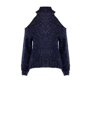 Pull pailleté avec épaules découpées Rinascimento