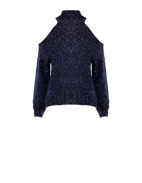 Pull pailleté avec épaules découpées Rinascimento