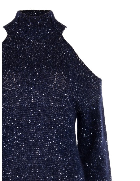 Pull pailleté avec épaules découpées Rinascimento