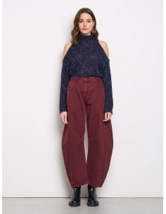 Pull à paillettes avec découpes aux épaules Rinascimento