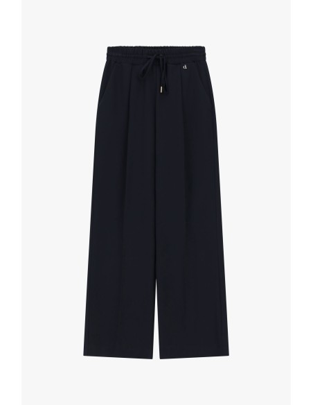 Pantalon palazzo à taille élastiquée avec pinces Dixie