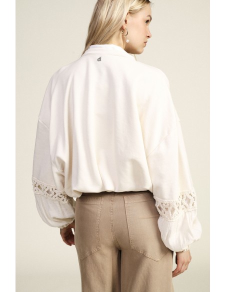 Sweat ample avec détails ajourés et empiècements brodés Dixie