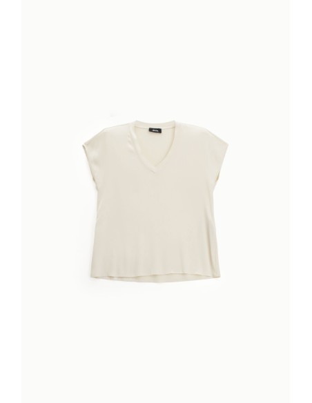 Dixie T-shirt met V-hals en korte mouwen