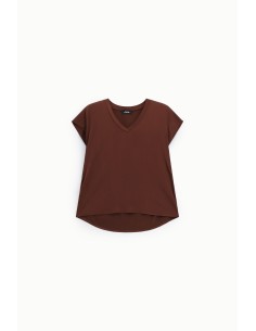 Dixie T-shirt met V-hals en korte mouwen 2