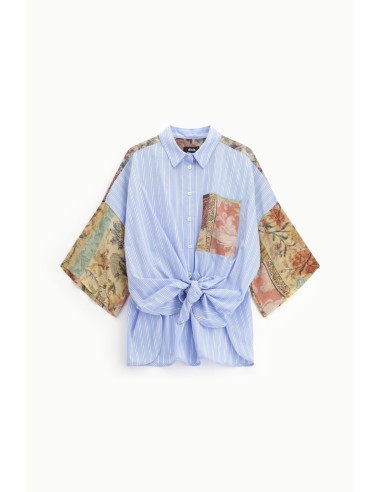 Chemisier noué avec empiècements patchwork Dixie
