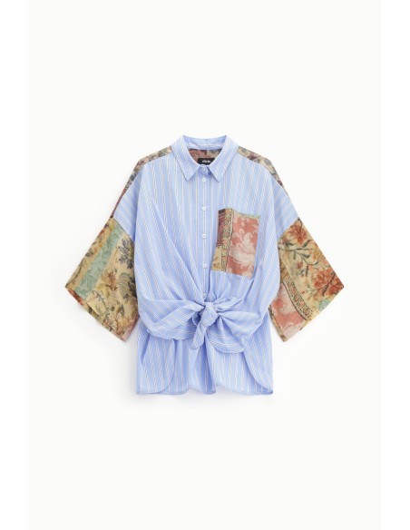 Chemisier noué avec empiècements patchwork Dixie