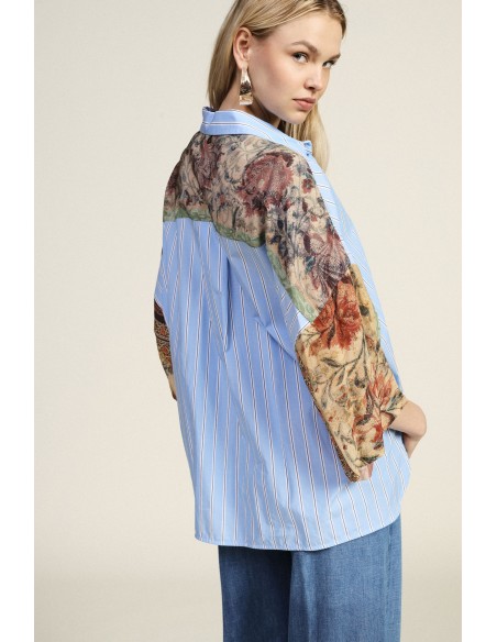 Chemisier noué avec empiècements patchwork Dixie