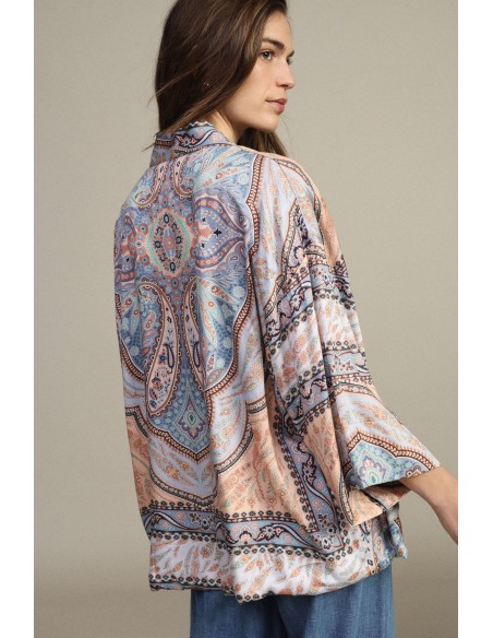 Veste-chemise à motif cachemire et manches amples Dixie