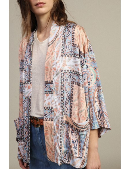 Veste-chemise à motif cachemire et manches amples Dixie