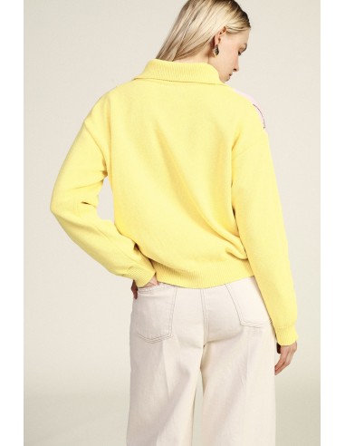 Pull à losanges avec col montant et boutons Dixie