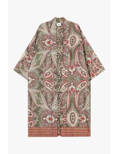Veste-chemise longue à motif paisley et imprimé animalier Dixie 2