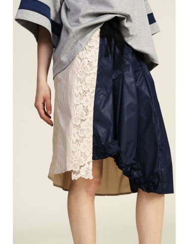 Jupe midi patchwork à volants et ceinture Dixie