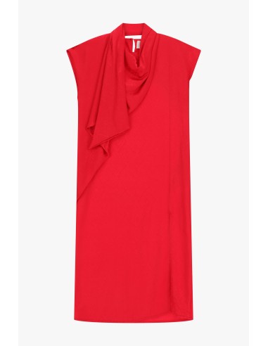 Robe midi à col drapé et motif géométrique Dixie