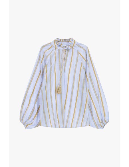 Gestreepte blouse met wijde mouwen en striklint van Dixie